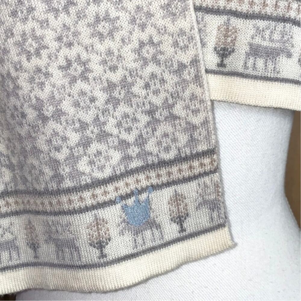 Women's Fair Isle 100% Merino Wool Muted Tonal Holiday Snowflake Star Christmas